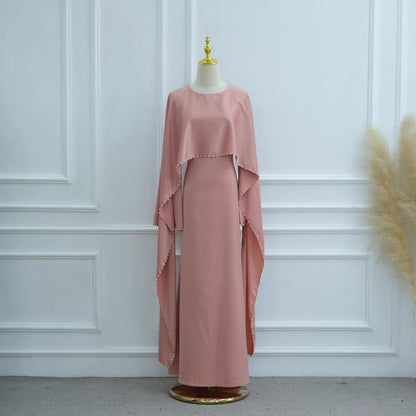 Abaya mit Perlenbesatz