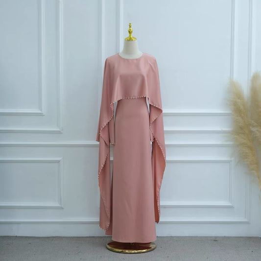 Abaya mit Perlenbesatz