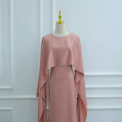Abaya mit Perlenbesatz