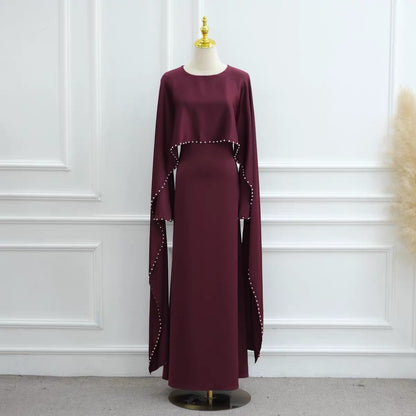 Abaya mit Perlenbesatz