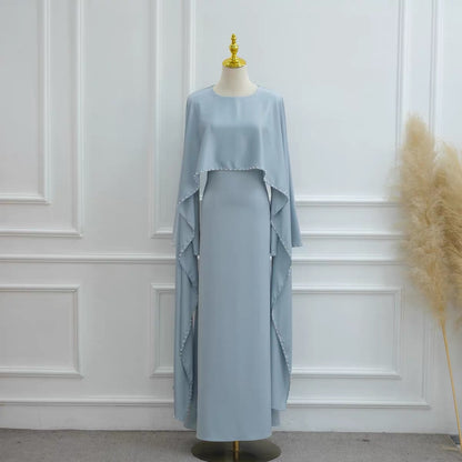 Abaya mit Perlenbesatz