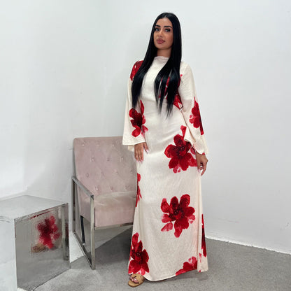Abaya mit Blumenmuster