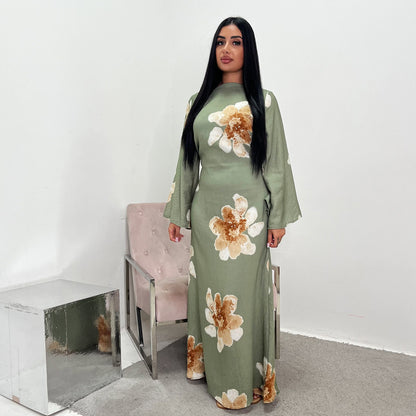 Abaya mit Blumenmuster